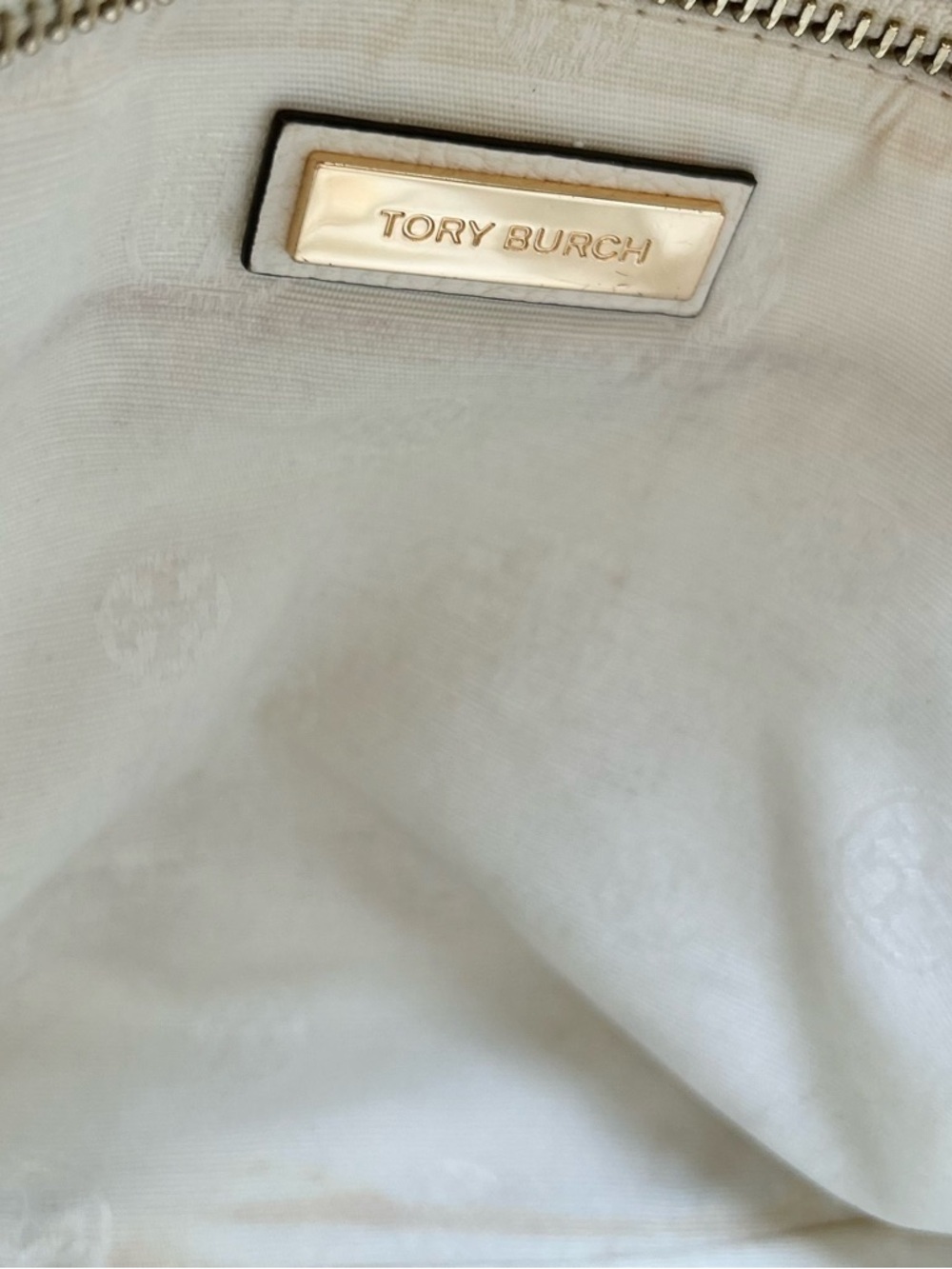 TORY BURCH Thea Applique White Floral Pebble Leather Satchel - Picture 12 of 16
